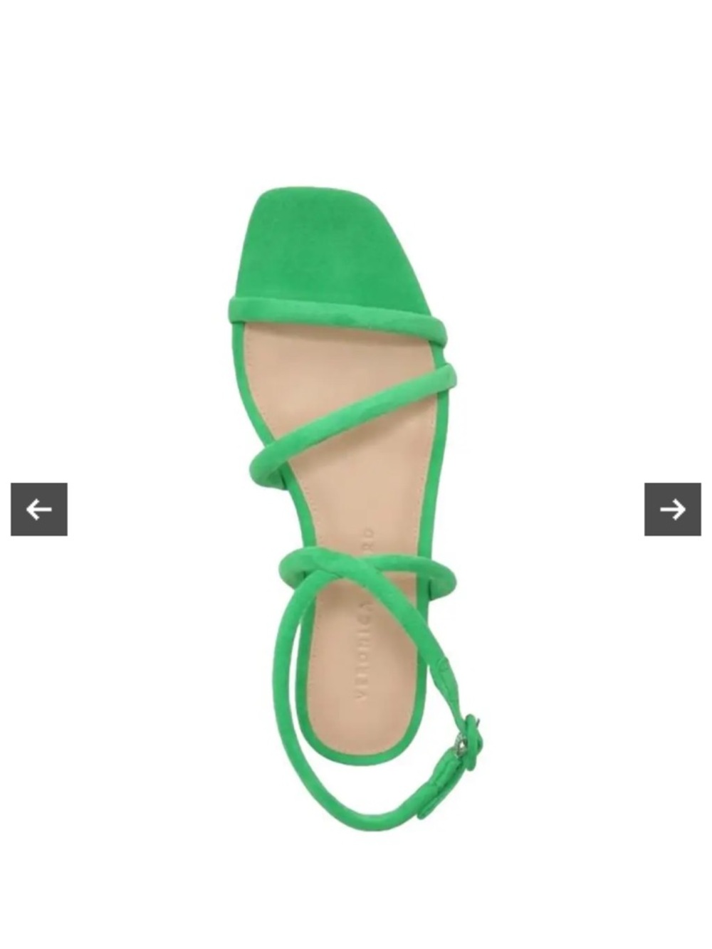 Veronica Beard Neon Green Strappy Square-Toe Sandal